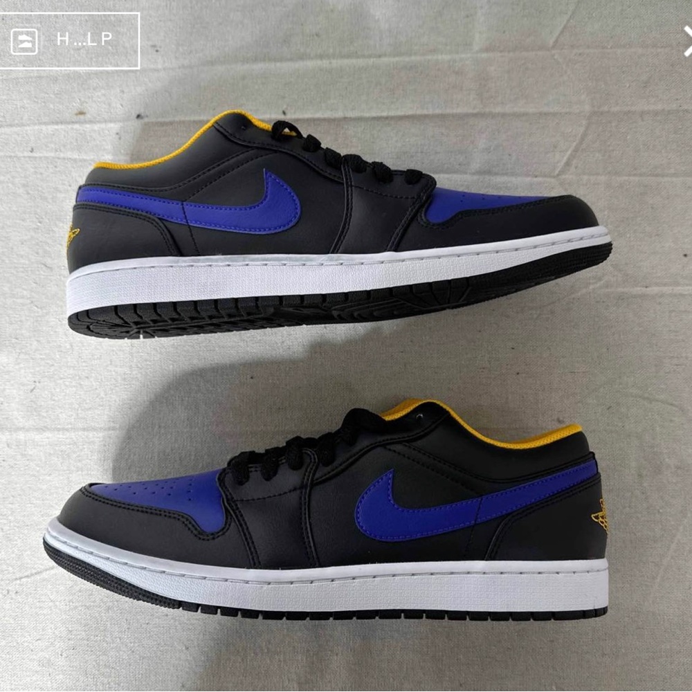 Air Jordan 1 Low Shoes "Lakers" Black Concord Taxi 553558-075 Men's Size 11 NEW